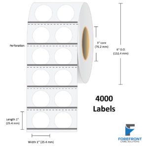 1 Circle (2 UP) Gloss Paper Label (Leading BM) - 4000 Labels