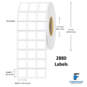 1" x 1" (3 UP) Chemical Label - 2880 Labels
