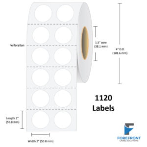 2" Circle (2 UP) Gloss Paper Label - 1120 Labels