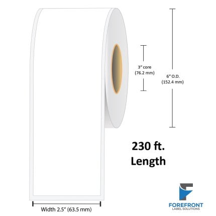 2.5" Continuous Gloss Paper Label - 230 ft.