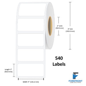 4" x 2" Gloss Paper Label - 540 Labels (6-Pack)