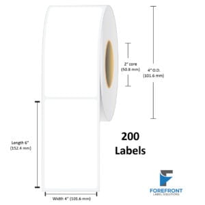 4" x 6" Matte Paper Label - 200 Labels (6-Pack)