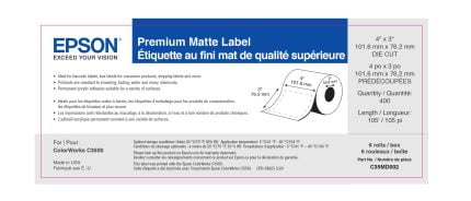 4" x 3" Matte Paper Label - 400 Labels (6-Pack)