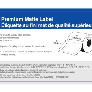 4" x 6" Matte Paper Label - 200 Labels (6-Pack)