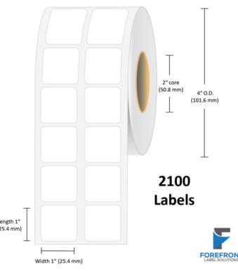 1" x 1" Matte Paper Label - 2100/Roll