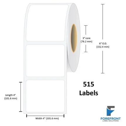 4 x 4 inches Matte BOPP Label - 515/Roll