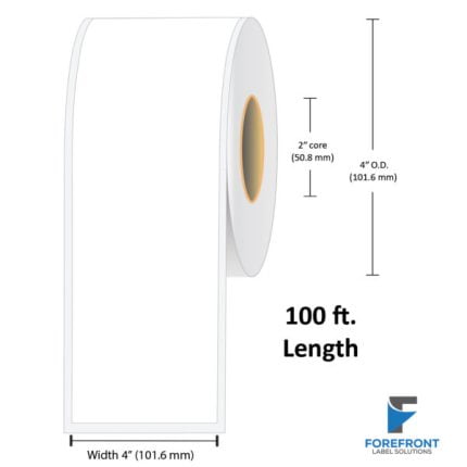 4" Continuous Gloss Paper Label -100 ft./Roll