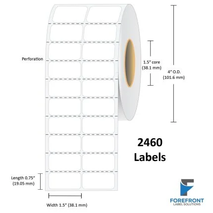 1.5" x 0.75" (2 UP) Chemical Label - 2460 Labels