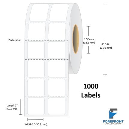 2" x 2" (2 UP) Chemical Label - 1000 Labels