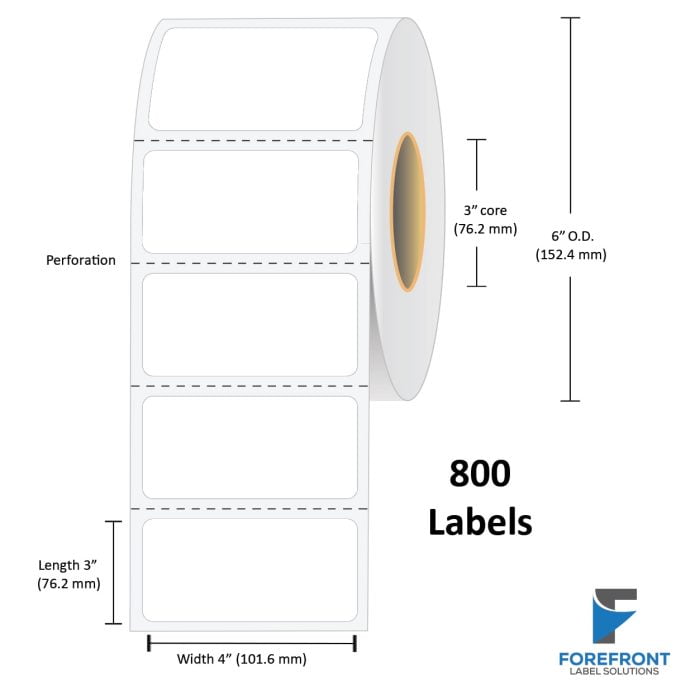 4" x 3" Gloss Clear Polyester Label - 800 Labels